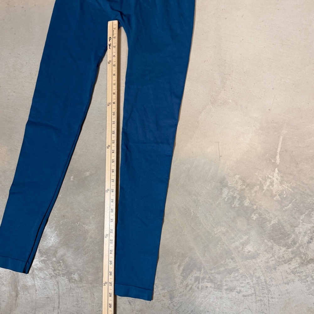 Gymshark Flex Seamless Leggings Teal Blue Small Low Rise Logo Waistband Workout - Picture 5 of 5